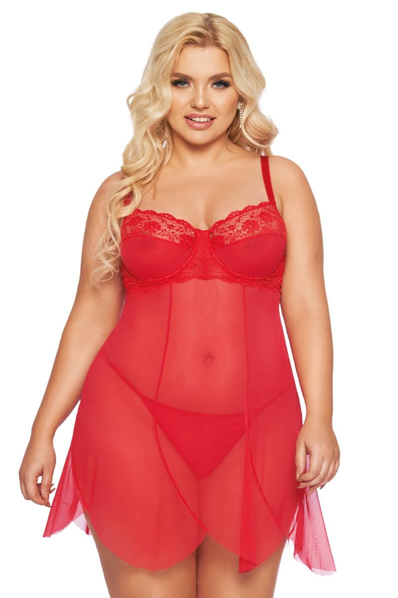 Rotes Chemise 1895 von Softline Pluse Size Collection Rotes Chemise 1895 von Softline Pluse Size Collection